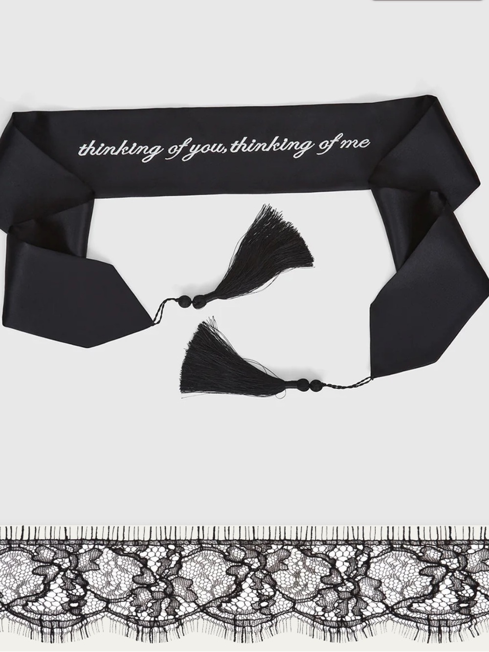 NWT Kiki De Montparnasse Thinking of You Blindfold Black Silk